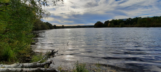 21 Septembre 2021 16H19 (Vue 1) Rivière Magog Sherbrooke. Pont Jacques Cartier Ciel Et Nuages